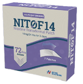 Nitof 14 mg Nicotine Patch  Step 2 for Smoking Cessation